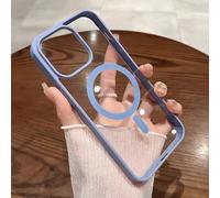 Étui de téléphone bleu magnétique transparent de base, compatible avec iPhone 16/15/14/13/12/11 Pro/Plus/Max/Mini/7/8/SE/16e/7P/X/XR/XsMax, étui de protection antichoc, compatible avec Samsung S25 Ult