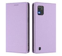 Étui de téléphone compatible avec ZTE Blade A52 Lite - Étui portefeuille à rabat en cuir avec [3 emplacements pour cartes] [béquille] [blocage RFID] coque de protection magnétique antichoc (violet