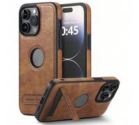 Étui de téléphone de base texturé de luxe style "Old Money" marron, matériau premium antichoc avec support. Compatible avec iPhone 12 13 14 15 16 17 Pro Max Plus, Galaxy S24 S23 S22 Ultra Plus. Versio