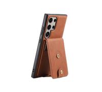 Étui De Téléphone En Cuir Marron Avec Porte-Cartes Magnétique Magsafe, Motif Rétro, Compatible Avec Le Samsung Galaxy S24 Ultra 5G Denior D14 Nk.