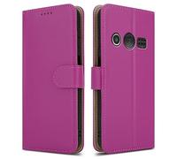 Étui de téléphone en cuir pour Doro 1380, fermeture magnétique, protection complète, étui portefeuille [emplacements pour cartes] et [béquille] pour Doro 1380 - Rose