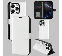 Étui de téléphone en PU style portefeuille multifonction blanc, compatible avec iPhone 11/12/13/14/15 Pro Max, convient à l'utilisation quotidienne. Étui de téléphone style portefeuille compatible ave