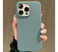 Étui de téléphone en silicone bleu bonbon brumeux, couleur unie minimaliste. Étui de protection mat résistant aux rayures, compatible avec 11 12 13 14 15 16 Plus, 13 Pro Max, XR, 16, 14 Plus, 14 Pro M