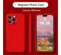 Étui de téléphone en silicone liquide ultra-fin magnétique, doublé de microfibre anti-rayures, anti-traces de doigts, protection complète de l'appareil photo, résistant aux chocs, compatible avec iPho