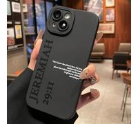 Étui de téléphone en TPU noir avec éléments de slogan, verset biblique Jérémie 29:11, impression brillante noire. Étui de téléphone chrétien cool, cadeau d'anniversaire pour petite amie, petit ami, ca