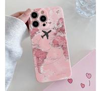 Étui de téléphone en TPU souple avec motif de carte rose, bord droit, carré, compatible avec Apple 16 15 14 13 12 11 Pro Max//Redmi/OPPO/Realme/Infinix Series, anti-chute, portable IPhone X/XS,iPhone
