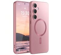 Étui de téléphone en TPU souple magnétique de luxe rose compatible avec Samsung Galaxy S24 S25 S22 S23 Ultra Plus S20 S21 FE Note 20 A35 A55 A05 A15. Étuis de téléphone de base avec finition mate. Cad