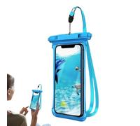 Étui de téléphone étanche transparent flottant pour téléphone portable | Accessoires de plage étanches pour croisière, plongée avec tuba, kayak, plongée, bateau, bleu