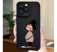 Étui de téléphone imprimé minimaliste avec une petite fille en colère, protection complète à 360 degrés, étui de téléphone mat noir classique, compatible avec les étuis et Galaxy, convient aux 13, 15,