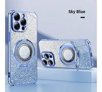 Étui de téléphone magnétique anti-chute avec support électroplaqué dégradé brillant compatible avec iPhone 17/16/15/14/13/12/11/XS MAX/XR/8/7/6, Galaxy S26/S25/S24/S23/A07/A17/A27/A26/A37/A36/A57/A56/