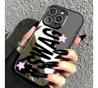 Étui de téléphone miroir anti-chute vintage avec impression de lettres SWAG compatible avec iPhone 13/11/17/17pro/16/14/15/15pro/15 Plus/15 Promax/11pro/12pro/13pro/14pro/12mini/13mini/11promax/12prom