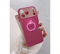 Étui de téléphone mode élément pomme néon rose minimaliste, étui de téléphone mode motif pomme rose minimaliste, étui de téléphone pomme rose simple affaires, peinture dégradé courbe impression, étui