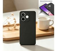 Étui de téléphone noir compatible avec OPPO A40M, A40, A5 Pro, A5x, A5 2025, A60 5G, A80 5G, A6 Pro 4G/5G, conception de protection de l'objectif de la caméra, matériau TPU souple, anti-jaunissement, 