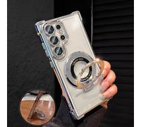 Étui de téléphone plaqué argent de luxe, support magnétique créatif en forme de vélo, antichoc, nouvelle housse de protection souple en silicone pour l'été, compatible avec Samsung Galaxy S24 S25 Ultr