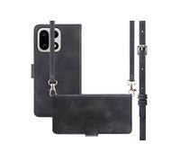 Etui de télephone portefeuille avec cordon pour OnePlus 15 - Noir