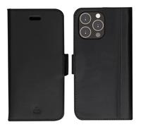 Étui de téléphone portefeuille - DBRAMANTE1928 - iPhone 14 Pro Max - Cuir véritable - Noir - Élégant et soigné