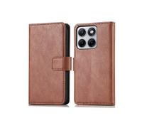 Etui de télephone portefeuille de luxe pour Motorola Edge 70 Fusion - Marron