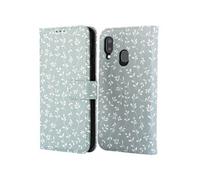 Etui de télephone portefeuille Design pour Samsung Galaxy A20e - Smoke Green Flowers