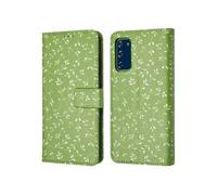 Coque pour Samsung Galaxy S20 FE Similicuir Vert Fleurs