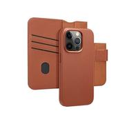 Accezz Étui de télephone portefeuille en cuir 2-en-1 avec MagSafe pour Apple iPhone 15 Pro - Sienna Brown