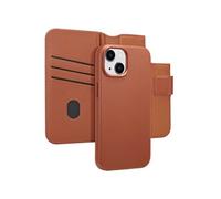 Accezz Étui de télephone portefeuille en cuir 2-en-1 avec MagSafe pour Apple iPhone 15 - Sienna Brown