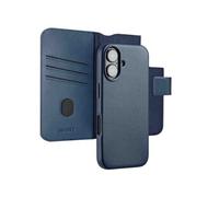 Accezz Étui de télephone portefeuille en cuir 2-en-1 avec MagSafe pour Apple iPhone 16 - Nightfall Blue