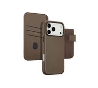 Accezz Étui de télephone portefeuille en cuir 2-en-1 avec MagSafe pour Apple iPhone 17 Pro Max - Marron café
