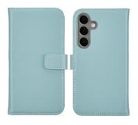 Selencia Bibliothèque en cuir véritable pour le Samsung Galaxy S25 - Air Blue