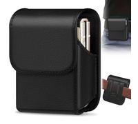 Étui de téléphone pour Samsung Galaxy Z Flip 7/6/5/4/3, étui de protection à rabat avec clip ceinture en cuir noir