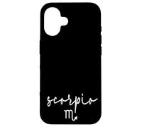 Étui de téléphone qui dit horoscope scorpion noir blanc Coque pour iPhone 16