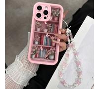 Étui de téléphone rose minimaliste créatif peint avec étagère à lanière et bracelet papillon, coque souple compatible avec 16/15/XR/7P8P/P12 ProMax/P13 ProMax/P14 ProMax/P13/P14/P11/P12/P14, XS/S/XS M