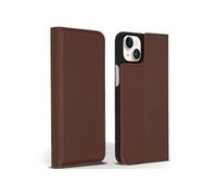 Accezz Étui de télephone Slim Folio en cuir de qualité supérieure pour Apple iPhone 14 Plus - Marron