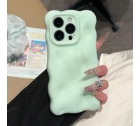 Étui de téléphone souple avec motif vague de couleur unie 3D cube couleur bonbon compatible avec 16 15 13 Pro Max 11 12 14 Pro Max. Étui mignon macaron brillant antichoc, étanche et résistant aux rayu