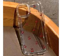 Étui de téléphone transparent avec imprimé cerise nœud Y2K compatible avec iPhone 17 16 Pro Max, 13, 15 et compatible avec Samsung Galaxy A54 A14 A15 S23 S24 S24ultra S25 S26 A64 imperméable, anti-chu