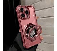 Étui de téléphone transparent de luxe anti-chute avec support magnétique et support anneau, compatible avec iPhone 17/6/7/8/X/XS/XR/11/12/13/14/15/16e, Galaxy S22/23/24, A04/05/06/A07/A17/A14/A15/A16/