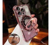 Étui de téléphone transparent de luxe plaqué électrolytique avec support magnétique à anneau, antichoc et anti-chute, paillettes de strass, style Y2K, nouvelle mode d'été en silicone souple, compatibl