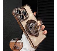 Étui de téléphone transparent électrolytique de luxe avec support, coque souple en silicone antichoc, anti-chute et anti-choc, compatible avec iPhone, Galaxy et /Honor/MOTO/ et autres marques de télép