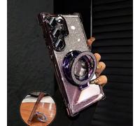 Étui de téléphone transparent électrolytique de luxe avec support magnétique à anneau, antichoc et anti-chute, paillettes de strass, style Y2K, nouvelle mode d'été en silicone souple, compatible avec 