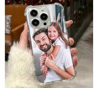 Étui de téléphone transparent et antichoc en TPU, convenant aux téléphones Apple/Galaxy/Realme/Honor/Redmi/OPPO, personnalisable pour la Fête des Pères, la Fête du Travail, la Saint-Valentin, les anni