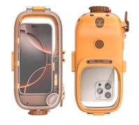 Étui de téléphone universel étanche IP68 pour la plongée avec tuba, photo sous-marine, pour le surf, la natation, la plongée avec tuba, compatible avec iPhone/Galaxy/Google/Motorola (orange)