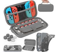 Étui De Tran Pour Carte De Jeu,Étui De Protection En Tpu Souple,Avec 6 Capuchons De Poignée,Compatible Avec Switch Lite - Type Grey
