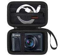 Etui de transport Canboc pour Canon PowerShot SX740 SX730 SX720 SX620 G7X V1 Appareil photo numérique, Point et Shoot Vlogging Sac de caméra, Poche à maille éclair convient à câble USB, Batteries,Noir