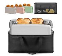 Étui de transport compact pour grille-pain fin à 2 tranches avec fermeture éclair et doublure intérieure pour une protection sécurisée de l'appareil