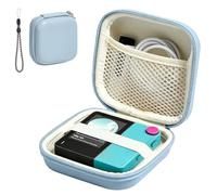 Étui de transport compatible avec amplificateur de casque Bluetooth HiBy W4, étui de rangement de protection rigide en EVA avec cordon, sac de voyage étanche et résistant aux chocs, bleu