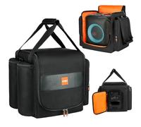 Étui de transport compatible avec JBL Partybox Encore Essential, sac fourre-tout portable pour enceinte Encore avec bandoulière, poches supplémentaires pour microphone, chargeur, accessoires, noir