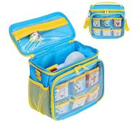 Étui de transport compatible avec Little Tikes Story Dream Machine Books, organiseur pour enfants, projecteur Little Tikes, livre d'histoire, lecture audio et série de personnages, Bleu/jaune, Sac de