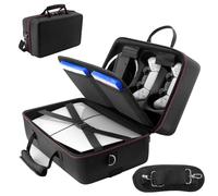 Étui de transport compatible avec PS5 Slim 2023, étui de voyage rigide pour Play Station 5 Slim Disc et console Digital Edition, manettes DualSense, base verticale, disque et câble