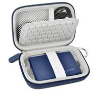 Étui de Transport Compatible avec Samsung T9 Portable SSD 4 to, 2 to, 1 to, Disque Dur Externe USB, étui de Rangement pour câble USB (Bleu) (boîte Uniquement)