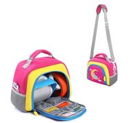 Étui de transport compatible avec Yoto Player (3e génération), sac de rangement à double ouverture pour lecteur de musique audio pour enfants, casque et cartes audio (rose rouge)