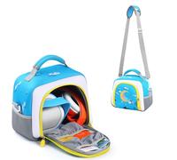 Étui de transport compatible avec Yoto Player (3e génération), sac de rangement à double ouverture pour lecteur de musique audio pour enfants, casque et cartes audio (bleu ciel)